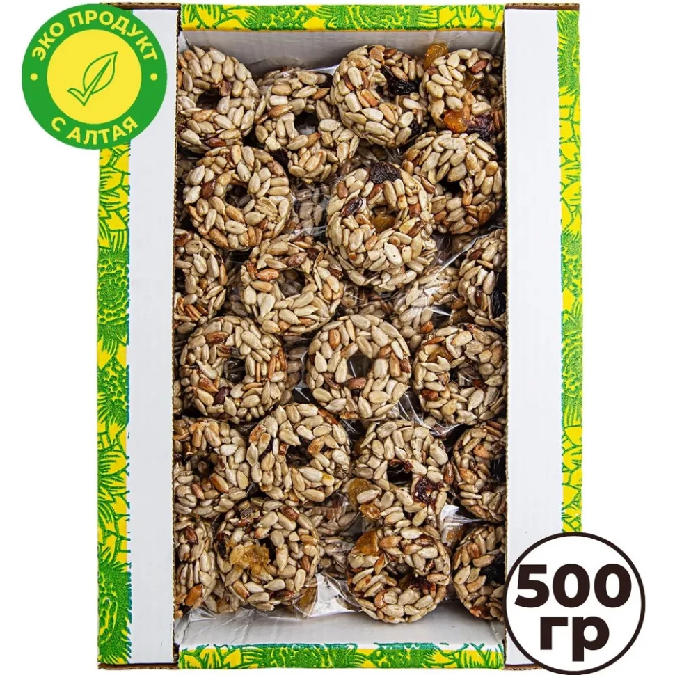  Козинаки из подсолнечника с медом и сухофруктами "Зачетные" 500г в Иркутске
