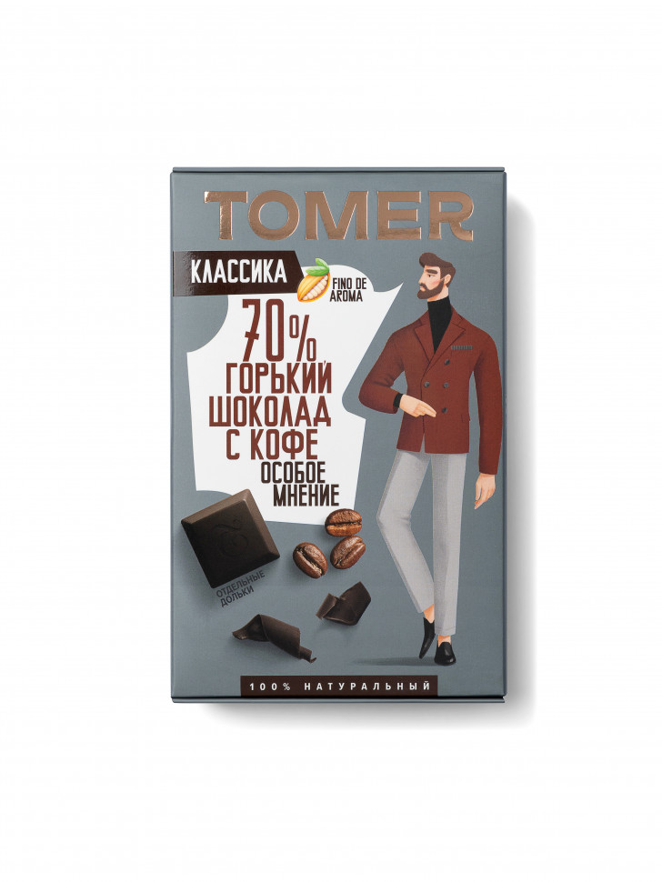  Фабрика Томер  Горький шоколад с КОФЕ, 90г в Иркутске